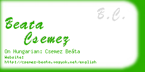 beata csemez business card